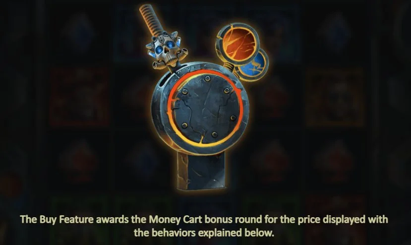 Money Train 3 Buy Feature interface explaining Money Cart bonus purchase options