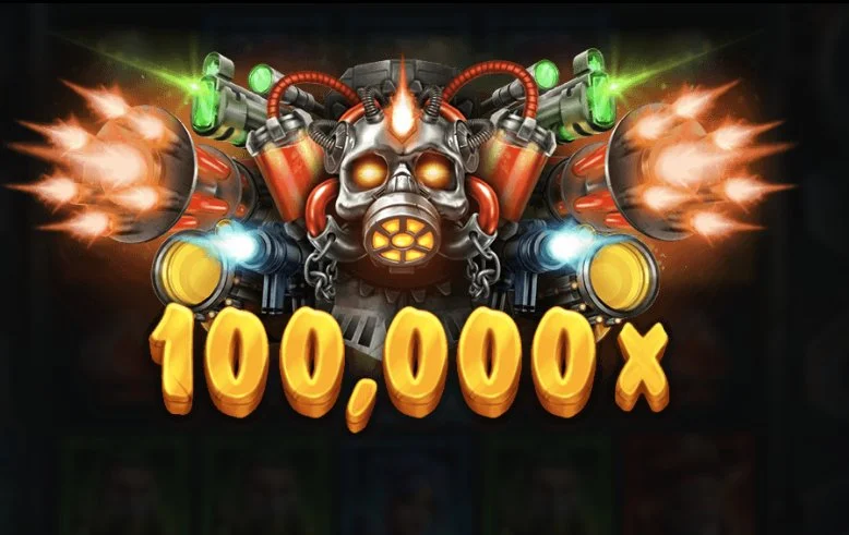 Money Train 3 maximum win screen displaying 100,000x payout with skull locomotive