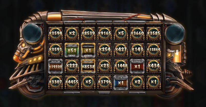 Money Cart Bonus Round in progress with Collector Sniper and Persistent symbols stacking multipliers